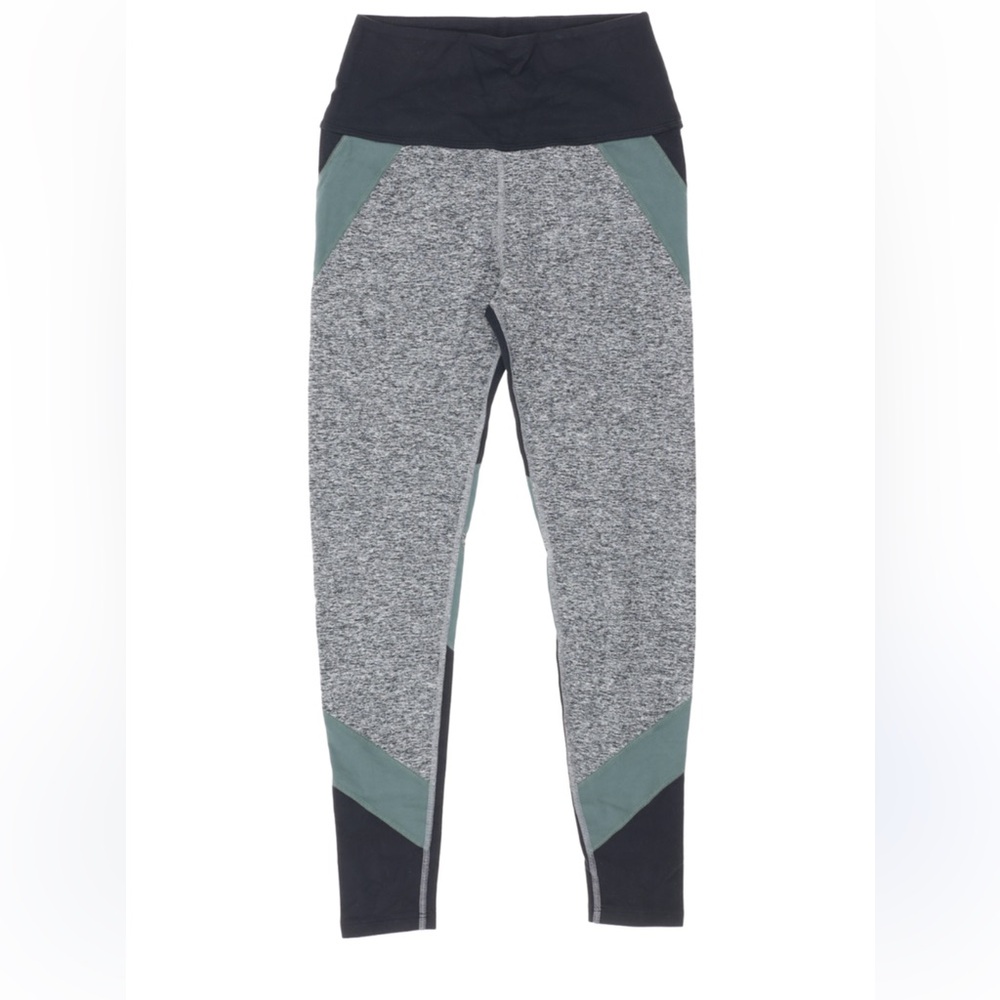 Beyond Yoga Color Block High Waist‎ Leggings Black Grey Green Size S
